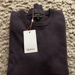 NWT Quince Mongolian Cashmere Crewneck Sweater, XS, purple